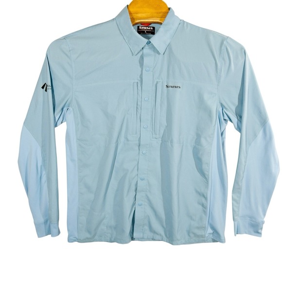 Simms Fishing Performance Snap Shirt Mens Large Outdoor Gorpcore Boating Camping - Picture 2 of 8